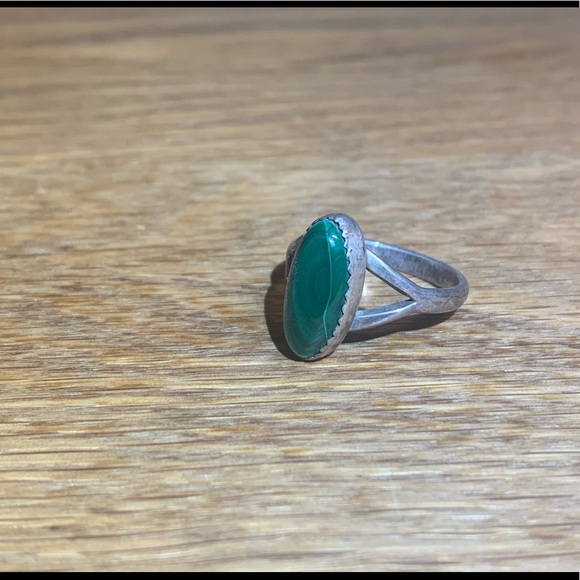 Sterling silver and malachite ring - Picture 7 of 10